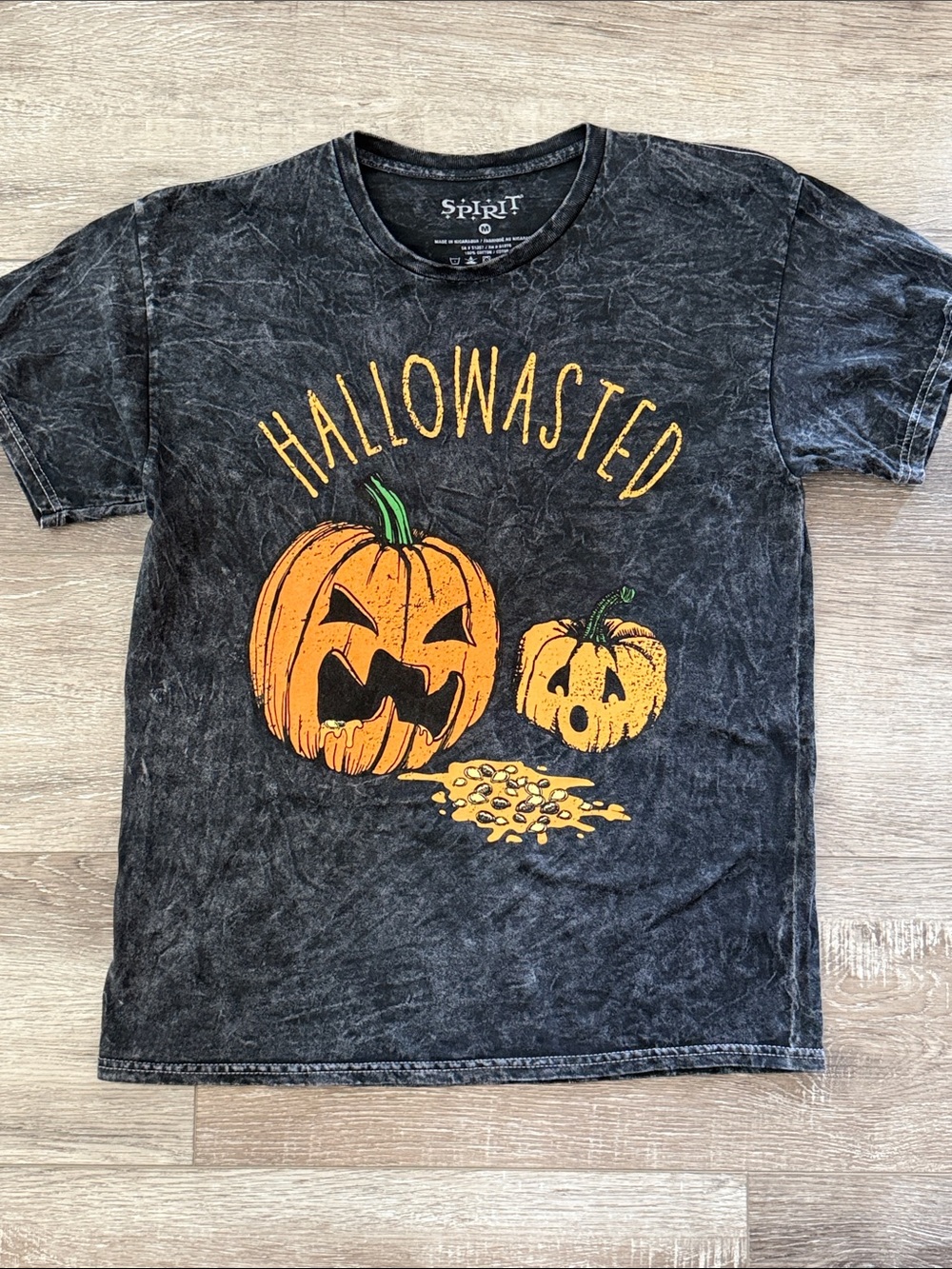 Spirit Black 'Hallowasted' Pumpkin Graphic 100% cotton Tee